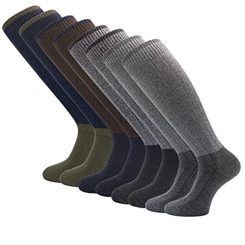 PASINI FASHION 4 Paar - Lange zweifarbige Kaschmirsocken für Herren - DUAL CASHMERE Collection - elegant und exklusiv (39-42) von PASINI FASHION