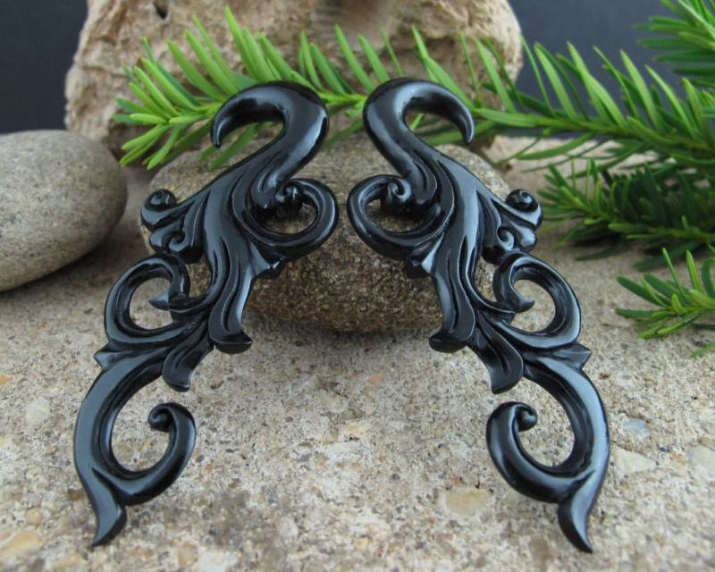 00G | 10 Mm Geschnitztes Buffalo Horn Gauge, Expander, Organic Piercing L4054 von PASIRPUTIH