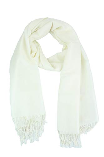 PASKMLNA Paisley Jacquard Pashmina Schal Wrap Schal Stola, Ivory01816, Large von PASKMLNA