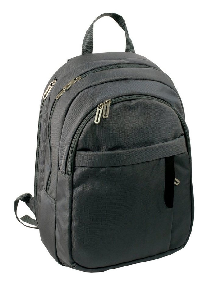 PASO Rucksack grau mit Laptopfach Schulrucksack von PASO