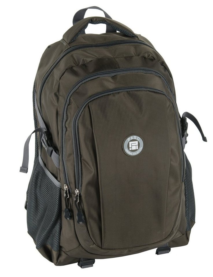 PASO Rucksack khaki dunkel Schulrucksack von PASO