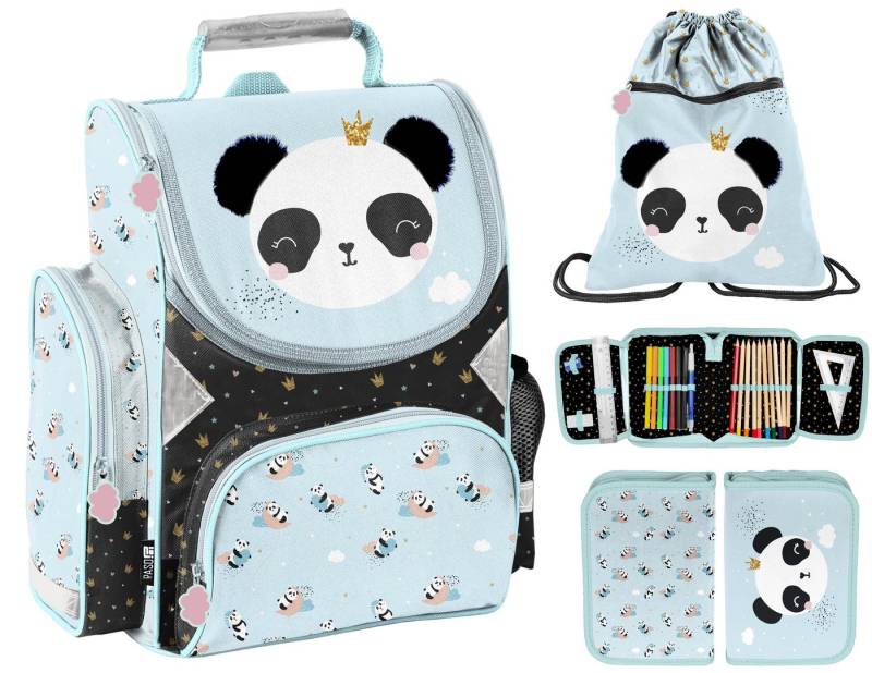 PASO Schulranzen Set 3 teilig Tornister Cars Elsa Einhorn Gamer Nasa Fußball Spiderman (3 er Set) von PASO