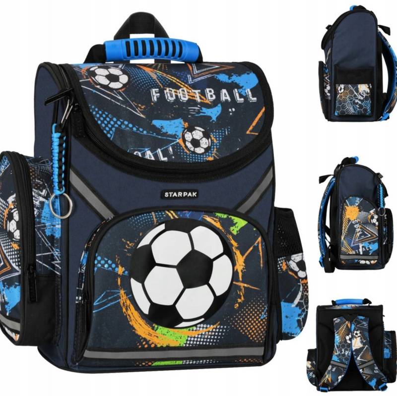 PASO Schulranzen Starpak Schulranzen Fußball Jungen 1. Klasse leicht ergonomisch von PASO