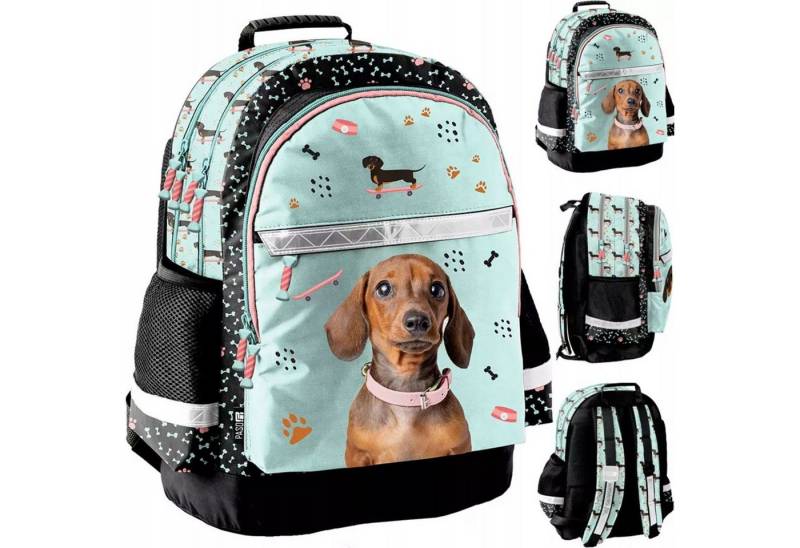 PASO Schulrucksack Schulrucksack Mädchen Hund 1-3 Klasse PASO leicht ergonomisch von PASO
