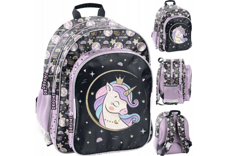 PASO Schulrucksack Schulrucksack Tornister Mädchen Einhorn Unicorn PASO 1-3 Klasse von PASO