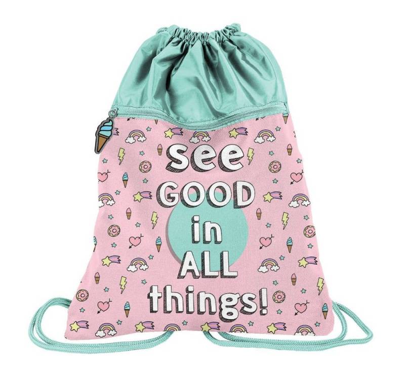 PASO Turnbeutel, XXL Sporttasche für Kinder - Think Positive von PASO