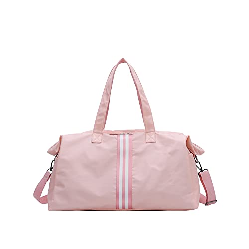 PASPRT Damen Sporttasche Turntasche Frauen Reisetaschen Training Fitness Trockene Tasche Handtasche Yoga Matte Männer Schulter Sac de Sport für Leinwand (Color : Pink) von PASPRT