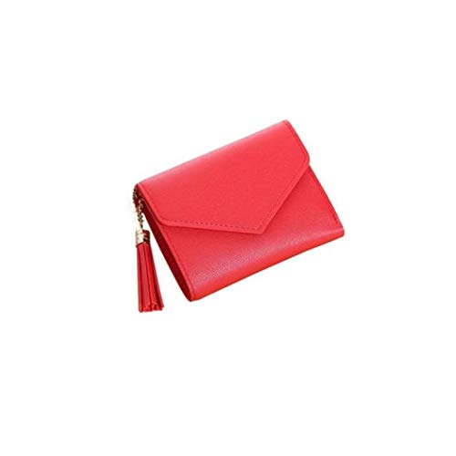 PASPRT Geldbörsen für Damen Frauen Short Wallet Geldbörse Kartenhalter Multi-Card Position Female Wallet (Color : Red) von PASPRT