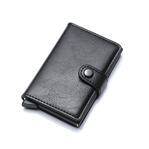 PASPRT Herren Geldbörse Mini ICH WÜRDE Kartenhalter Geschäftsmann Geldbeutel Männlichen Vintage Schwarz HASP-Geldbörse Kleiner schlank Pu. Lederwallet for Dropshipping von PASPRT