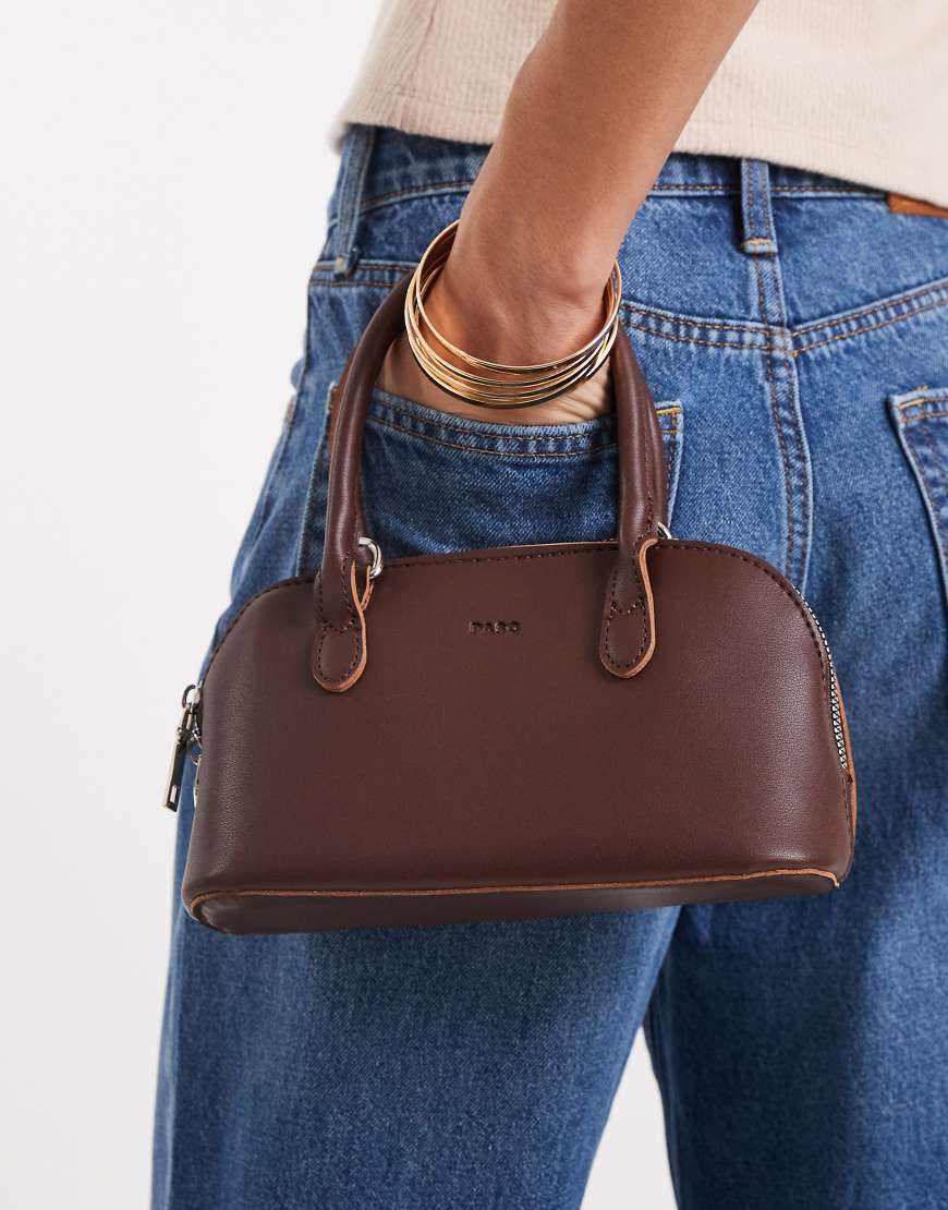 PASQ - Kleine Handtasche in Dunkelbraun mit zwei Trageriemen-Brown von PASQ