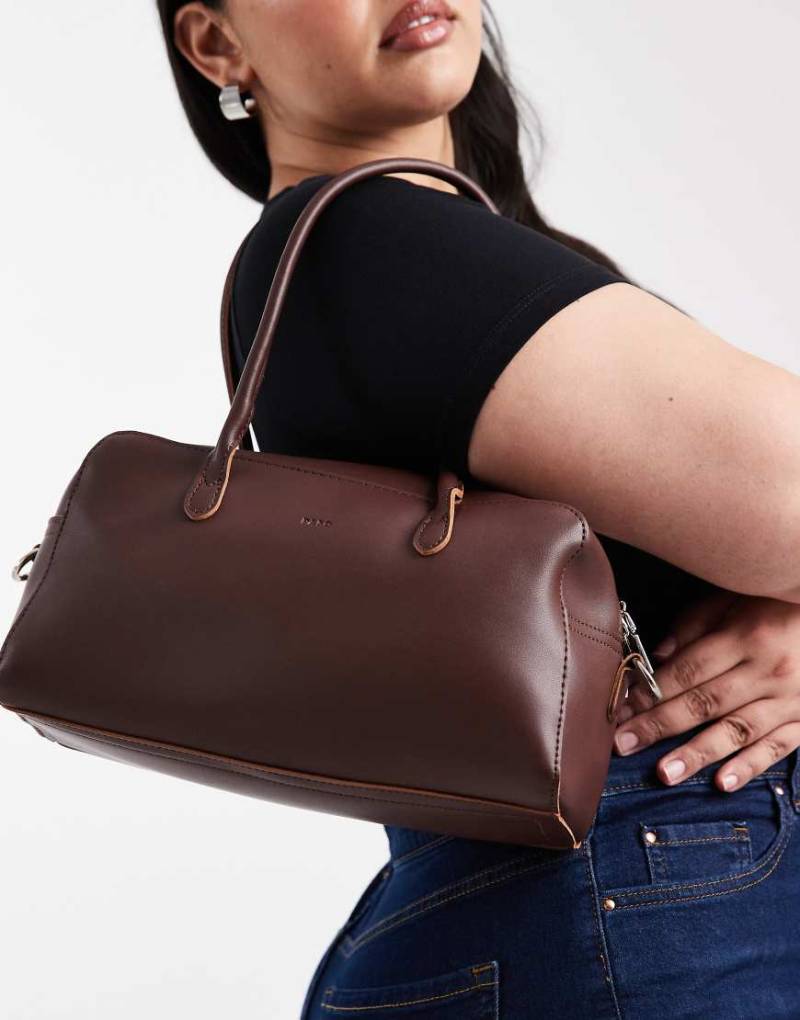 PASQ - Mittelgroße Umhängetasche in Braun mit zwei Riemen-Brown von PASQ