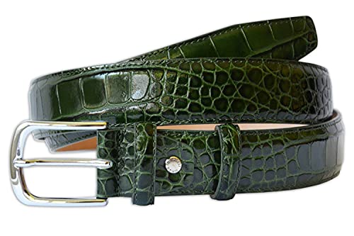 PASQUALE CUTARELLI Italienischer Ledergürtel mit Krokodilmuster Grün Mittel 95 Zentimeter PASQUALE CUTARELLI Italienischer Ledergürtel mit Krokodilmuster Grün Mittel 95 Zentimeter von PASQUALE CUTARELLI