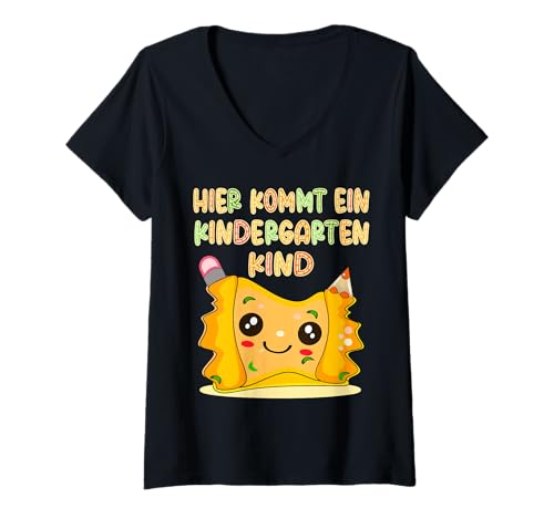 Damen Kindergartenkind Kindergarten Kinder SCHWÄBISCHE MAULTASCHEN T-Shirt mit V-Ausschnitt Damen Kindergartenkind Kindergarten Kinder SCHWÄBISCHE MAULTASCHEN T-Shirt mit V-Ausschnitt von PASTA FOOD RECIPE COLLECTION