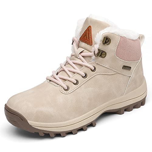 PASTAZA Warme Winterschuhe Herren Damen Winterstiefel Outdoor Winterboots Gefüttert Schneestiefel Aprikose 38 von PASTAZA