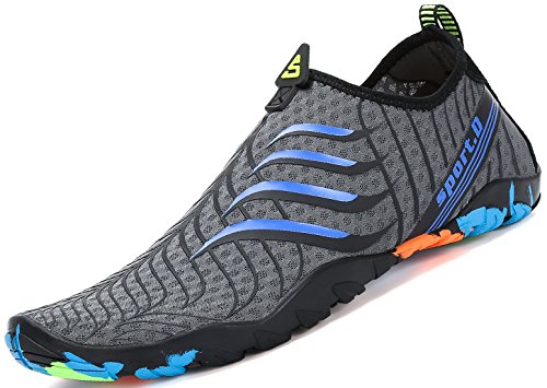 PASTAZA Wasserschuhe Schwimmschuh Schnell Trocknend Badeschuhe Strandschuhe Wassersport Schuhe für Herren Damen Unisex,Grau,38 EU von PASTAZA