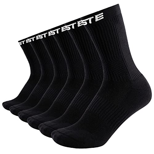 PASTE ® 3 Paar Performance Fußball Socken Schwarz (Gr. 39-41) - Fussball-Socken für Damen & Herren - Anti-Rutsch Fußballsocken - Sport-Socken atmungsaktiv - Football Grip Socks für Männer & Frauen von PASTE