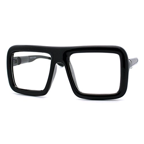 Dicke, quadratische Gläser, klare Gläser, Brillenrahmen, super übergroße Mode, (Schwarz), EinheitsgröÃŸe von PASTL