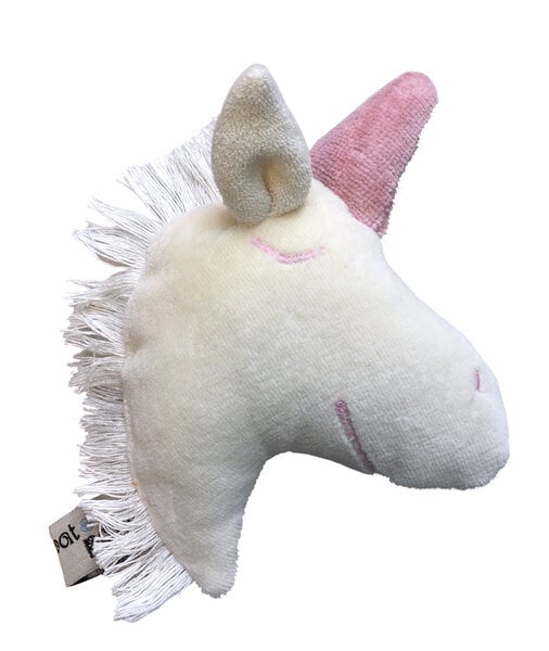 PAT & PATTY Kuscheltier Greifling mit Rassel "Einhorn" Kopf , 100 % Baumwolle-kbA von PAT & PATTY