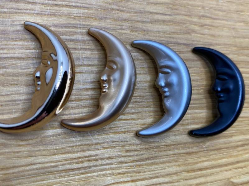 3 Stück Halbmond Knopf Mond Dekoknopf Zum Aufnähen - Farbe Zur Auswahl Gold Silber Schwarz Upcycling Party Wicca Pagan Magic Diy Vintage von PATCHERIA