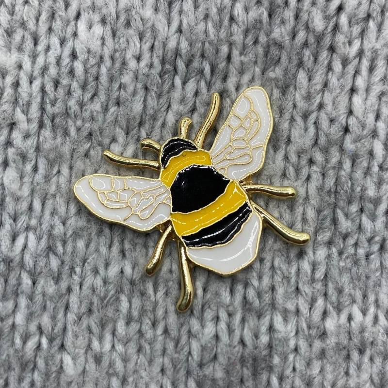 Bienen Pin Anstecker Hummel Brosche - 2, 3 X 2, 9 cm Emaille Gold Honig Insekt Sommer Frühling von PATCHERIA