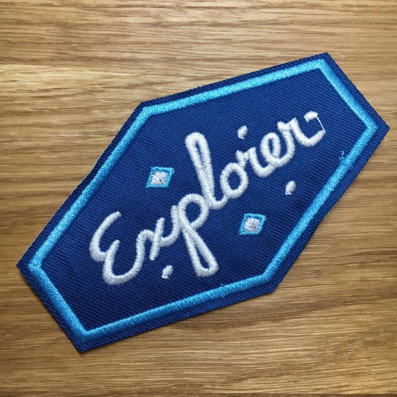 Blaues Explorer Patch Zum Aufbügeln 10cm X 6 cm - Backpack Travel von PATCHERIA
