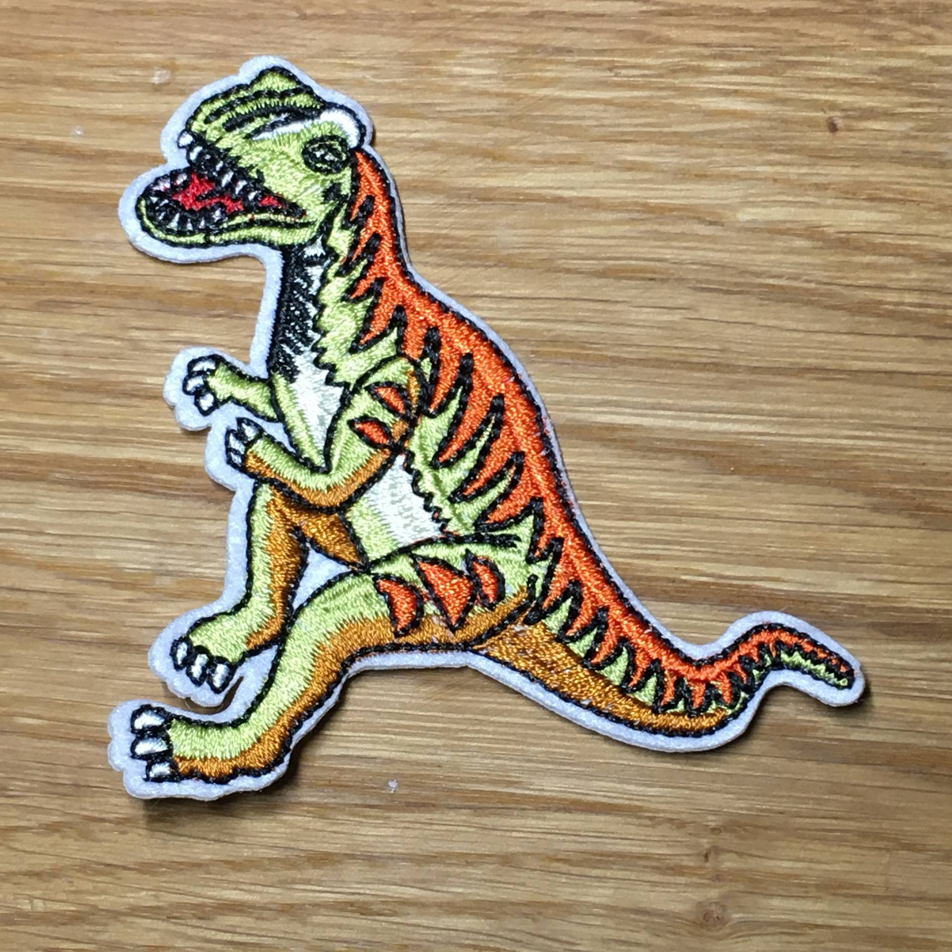 Dinosaurier Patch Tyrannosaurier 8cm X 10 cm Zum Aufbügeln - Gelb-Grün Orange T-Rex Aufnäher Dinosaurier Patch Tyrannosaurier 8cm X 10 cm Zum Aufbügeln - Gelb-Grün Orange T-Rex Aufnäher von PATCHERIA