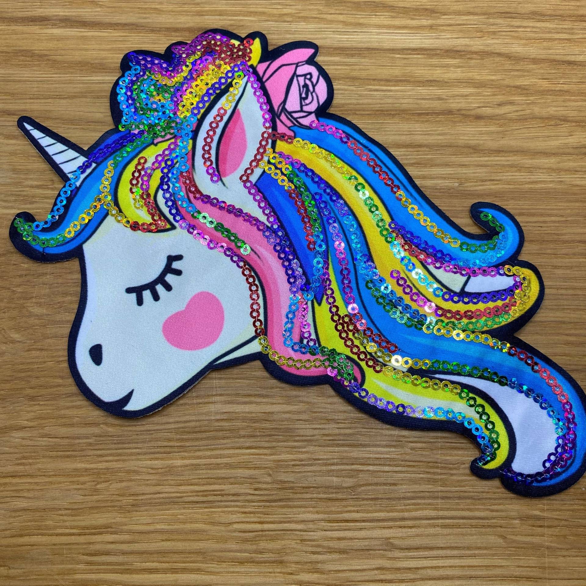 Einhornkopf Mit Holo Glitzer Pailetten - Patch Zum Aufnähen 18 X 13 Kinder Kindergarten Schule Einschulung Aufnäher Bügelbild Flicken Einhornkopf Mit Holo Glitzer Pailetten - Patch Zum Aufnähen 18 X 13 Kinder Kindergarten Schule Einschulung Aufnäher Bügelbild Flicken von PATCHERIA