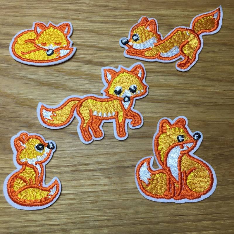 Kleine Orange Fuchs Patches Zum Aufbügeln Füchse in Unters. Varianten - Reinecke Natur Kinder von PATCHERIA