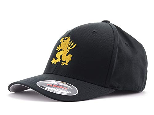 PATCHERIA Devgru Gold Squadon Lion Mütze Modell Flexfit® bestickt, Schwarz Medium von LA PATCHERIA