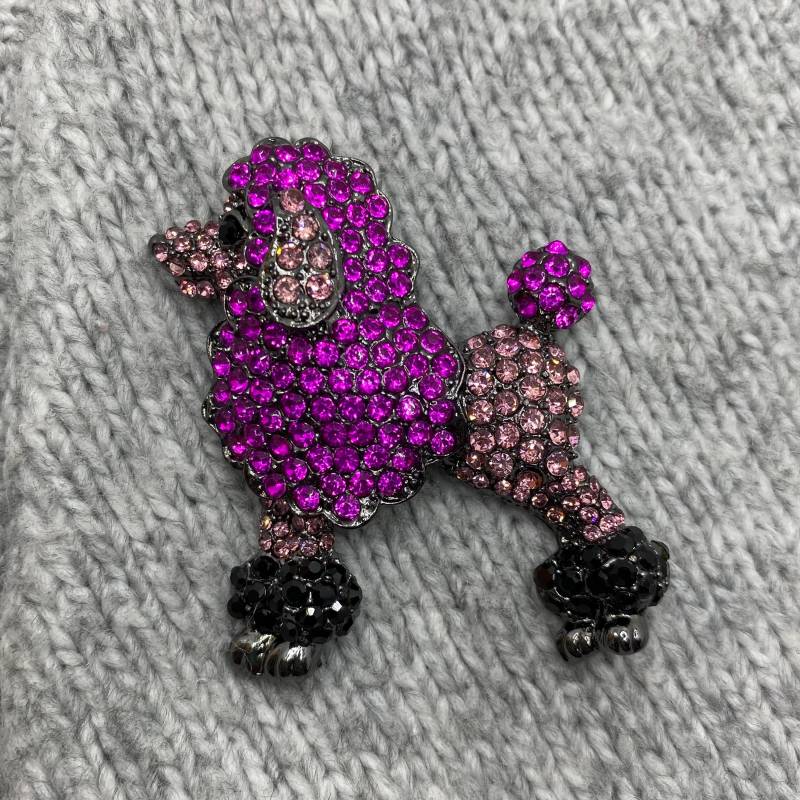 Pinker Glitzer Pudel Als Brosche - 5 X 4 cm Hunde Anstecker Haustier Funkelnder Ketten Anhänger Liebe Natur Retro Pinker Glitzer Pudel Als Brosche - 5 X 4 cm Hunde Anstecker Haustier Funkelnder Ketten Anhänger Liebe Natur Retro von PATCHERIA