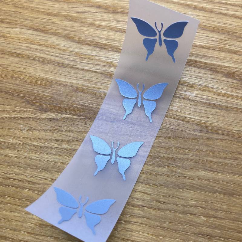 Reflektor 4 Kleine Schmetterlinge Zum Aufbügeln 2cm X - Diy Upcycling Sichtbarkeit Dunkeln Kinder Straßenverkehr Sicherheit Jacke von PATCHERIA