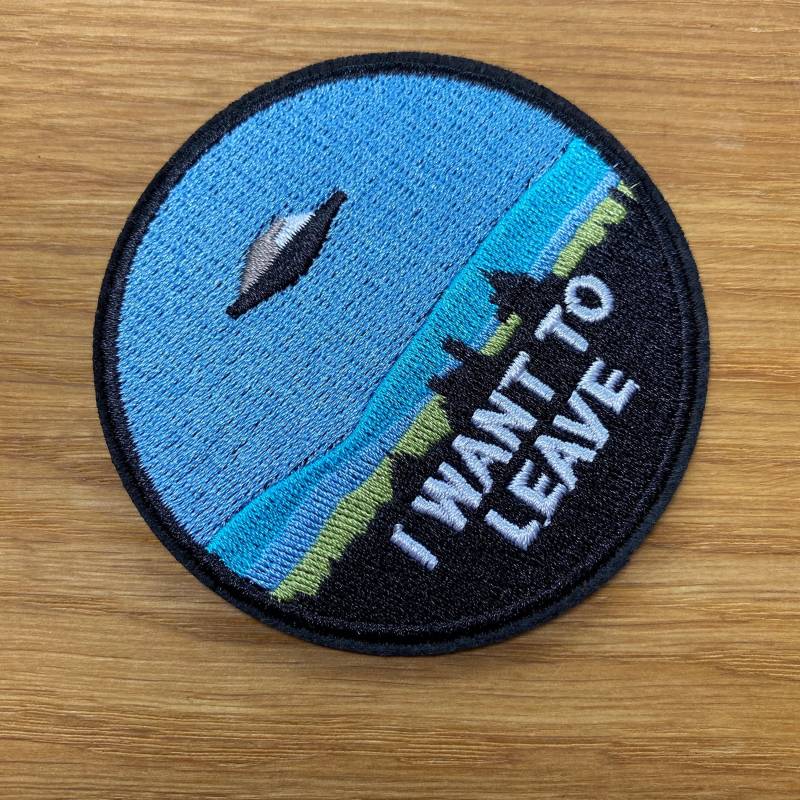 Rundes "I Want To Leave" Ufo Patch Zum Aufbügeln Ca. 7, 5cm - Alien Raumschiff Aufnäher Flicken Bügelbild Paranormal Verschwörung Rundes "I Want To Leave" Ufo Patch Zum Aufbügeln Ca. 7, 5cm - Alien Raumschiff Aufnäher Flicken Bügelbild Paranormal Verschwörung von PATCHERIA