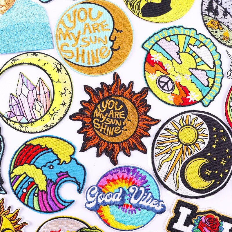 Sunny Summer Good Vibes Aufnäher Zum Aufbügeln Für Kleidung, Diy Stickerei Patches Mit Einzigartigen Designs, Jeans, Jacken Und Rucksäcke von PATCHPUB