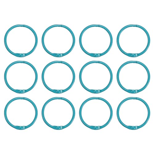 PATIKIL 1.2" Loseblatt Binderinge 12 Pack 2.2mm Metall Blitzkarte Buch Bindung Ringe für Schlüsselanhänger Karteikarte Sammelalben Hell Blau von PATIKIL