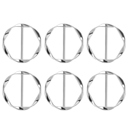 PATIKIL 1.3" Schalring Clip, 6 Stück Metall Runder T-Shirt Clip Mode Ring Schalschließe Schnalle Krawattenkreisclip für Frauen Seiden, Hell Silber Ton von PATIKIL