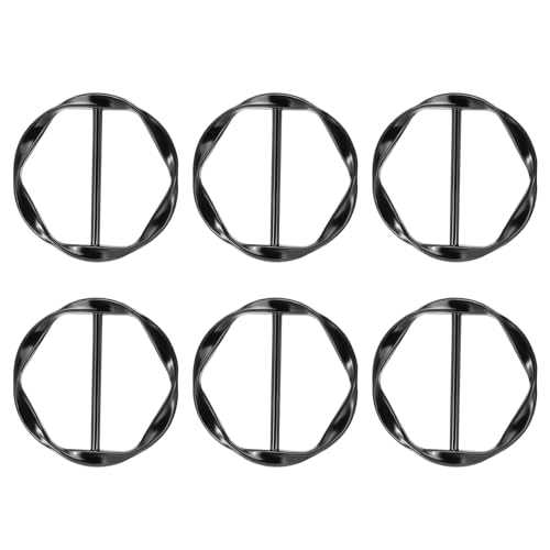 PATIKIL 1.3" Schalring Clip, 6 Stück Metall Runder T-Shirt Clip Mode Ring Schalschließe Schnalle Krawattenkreisclip für Frauen Seiden, Schwarz von PATIKIL