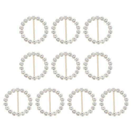 PATIKIL 10 Stück Seidenschalring Clip Bling Strass T-Shirt Clips Krawatte Taille Geknotete Schnallen Metallkreis Schnallen für Damen Mode Schals Hut Dekor Wickelhalter, Weiß von PATIKIL