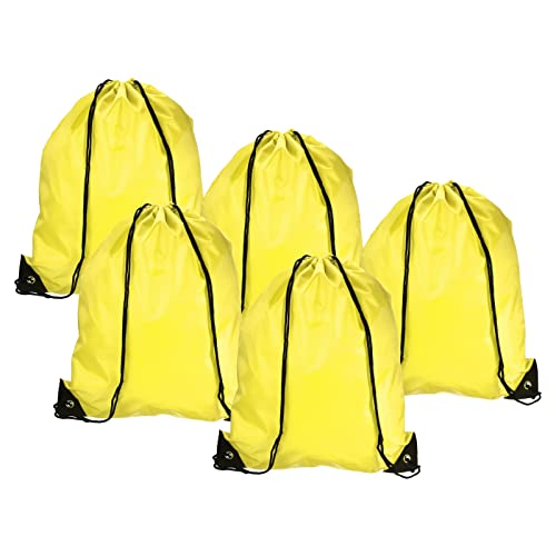 PATIKIL 10Pack Nylon Turnbeutel Drawstring Bags 42x34cm Kordelzug Tasche Gurtband für Gym Sport Reisen Gelb von PATIKIL