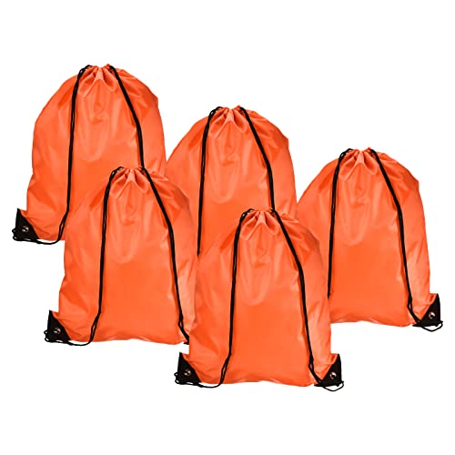 PATIKIL 10Pack Nylon Turnbeutel Drawstring Bags 42x34cm Kordelzug Tasche Gurtband für Gym Sport Reisen Orange von PATIKIL