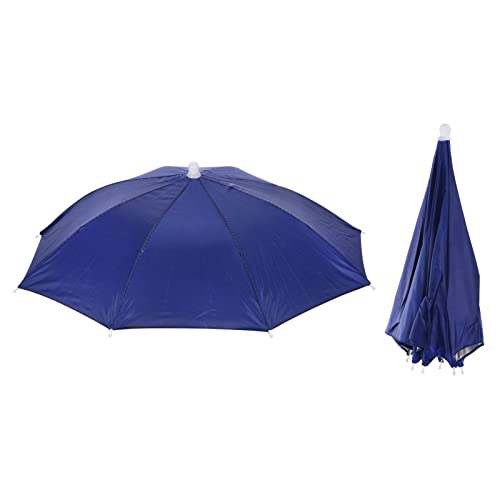 PATIKIL 20" 2Pack Angeln Regenschirm Hut Elastisch Faltbare Sonne Regen Kappe Kopf Regenschirm Hände Kostenlos Für Draußen Angeln Camping Dunkel Blau von PATIKIL