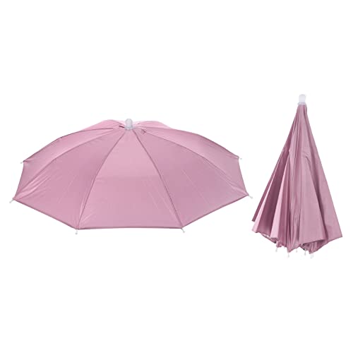 PATIKIL 20" 2Pack Angeln Regenschirm Hut Elastisch Faltbare Sonne Regen Kappe Kopf Regenschirm Hände Kostenlos Für Draußen Angeln Camping Rosa von PATIKIL