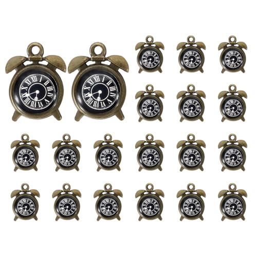 PATIKIL 20 Stück Charms Anhänger Uhr, 16 x 3mm Schlüsselanhänger Keychain Schmuckanhänger für Armbänd, Geschenke, Taschenzubehör, Halsketten - Dunkelbronze PATIKIL 20 Stück Charms Anhänger Uhr, 16 x 3mm Schlüsselanhänger Keychain Schmuckanhänger für Armbänd, Geschenke, Taschenzubehör, Halsketten - Dunkelbronze von PATIKIL