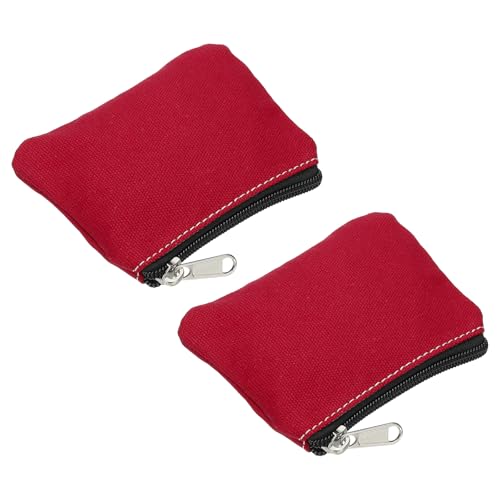 PATIKIL 3,5" x 4,7" Münzbeutel, 2er-Pack Wechselgeldbeutel Kleine Organizer-Taschen mit Reißverschluss aus Canvas für Zuhause, Rot PATIKIL 3,5" x 4,7" Münzbeutel, 2er-Pack Wechselgeldbeutel Kleine Organizer-Taschen mit Reißverschluss aus Canvas für Zuhause, Rot von PATIKIL