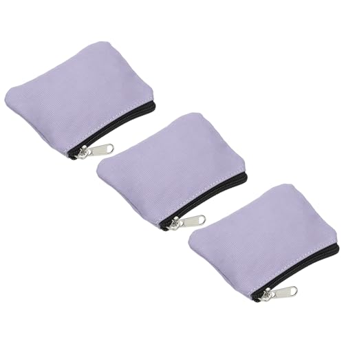 PATIKIL 3,5" x 4,7" Münzbeutel, 3er-Pack Wechselgeldbeutel Kleine Organizer-Taschen mit Reißverschluss aus Canvas für Zuhause, Hellviolett PATIKIL 3,5" x 4,7" Münzbeutel, 3er-Pack Wechselgeldbeutel Kleine Organizer-Taschen mit Reißverschluss aus Canvas für Zuhause, Hellviolett von PATIKIL