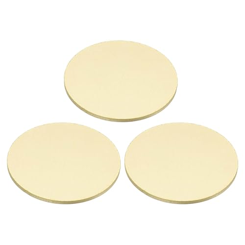 PATIKIL 3 Stück Metallpräge-Rohlinge, 30mm Runde Präge-Namensschilder Rohlinge Metallplatte Scheibe Kreis Für Laser-Gravur Prägung Hundemarken Schlüsselanhänger, 1.0mm Dick, Messington von PATIKIL