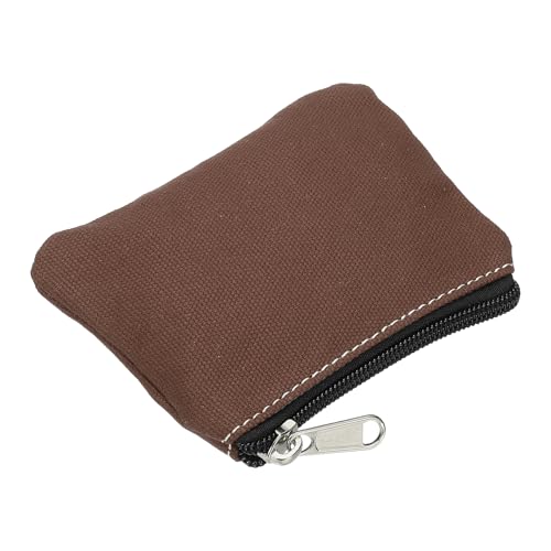 PATIKIL 3" x 5" Münzbeutel, Wechselgeldbörsen Kleine Organizer-Taschen mit Reißverschluss aus Canvas für Zuhause, Dunkelbraun von PATIKIL