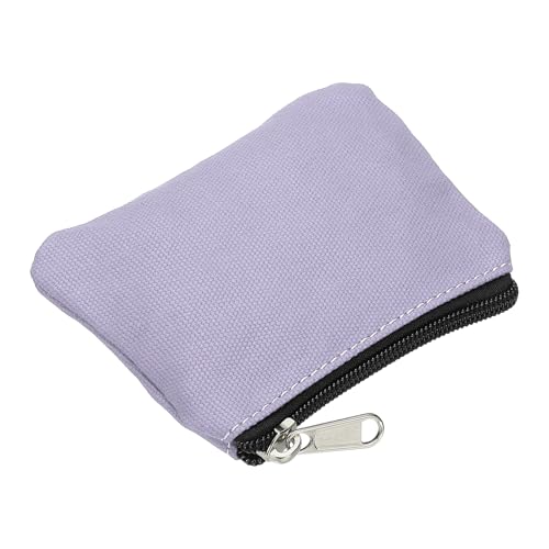 PATIKIL 3" x 5" Münzbeutel, Wechselgeldbörsen Kleine Organizer-Taschen mit Reißverschluss aus Canvas für Zuhause, Hellviolett von PATIKIL
