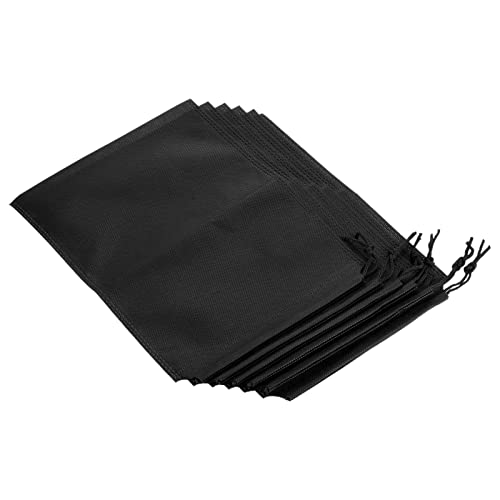 PATIKIL 35x25cm Single Drawstring Storage Bag Fiber Tuch, 6Pcs Mehrzwecktasche für Gym Sport Gepäck, schwarz von PATIKIL