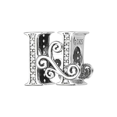 PATIKIL 925 Sterling Silber Buchstabenanhänger, Alphabet H Buchstaben Perlenanhänger für Armbänder Halskette DIY Schmuck Geschenk, Silberton PATIKIL 925 Sterling Silber Buchstabenanhänger, Alphabet H Buchstaben Perlenanhänger für Armbänder Halskette DIY Schmuck Geschenk, Silberton von PATIKIL