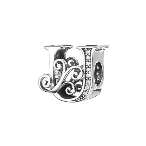 PATIKIL 925 Sterling Silber Buchstabenanhänger, Alphabet U Buchstaben Perlenanhänger Initialbuchstaben für Armbänder Halskette DIY Schmuckgeschenk, Silberton PATIKIL 925 Sterling Silber Buchstabenanhänger, Alphabet U Buchstaben Perlenanhänger Initialbuchstaben für Armbänder Halskette DIY Schmuckgeschenk, Silberton von PATIKIL